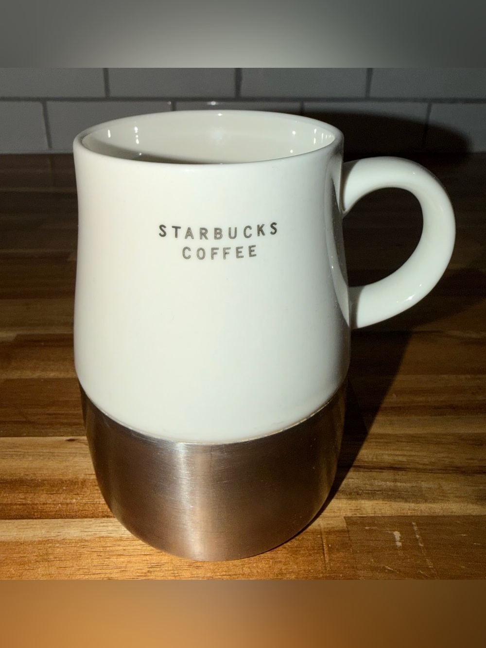 Vintage STARBUCKS Mug with Stainless Steel Bottom, 2004 Urban Desk Collection